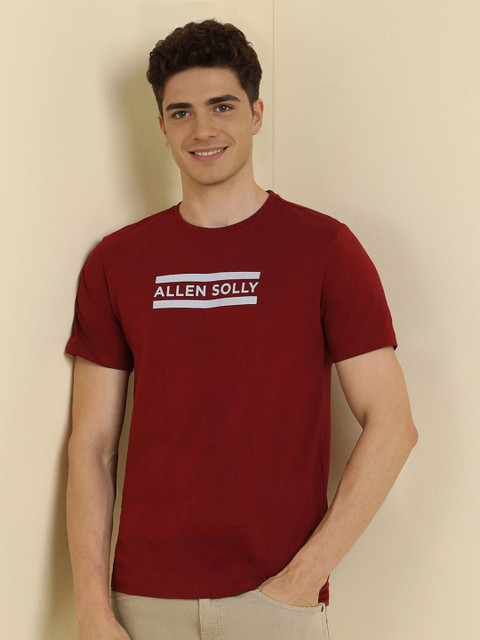Allen Solly Men Typography Printed Round Neck Cotton T-shirt