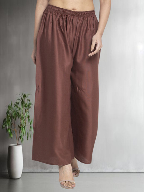 Jinfo Women Flared Knitted Ethnic Palazzos