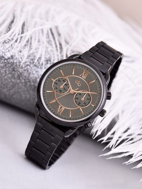 DressBerry Women Dial & Stainless Steel Bracelet Style Straps Analogue Watch HOBDB-269-BK