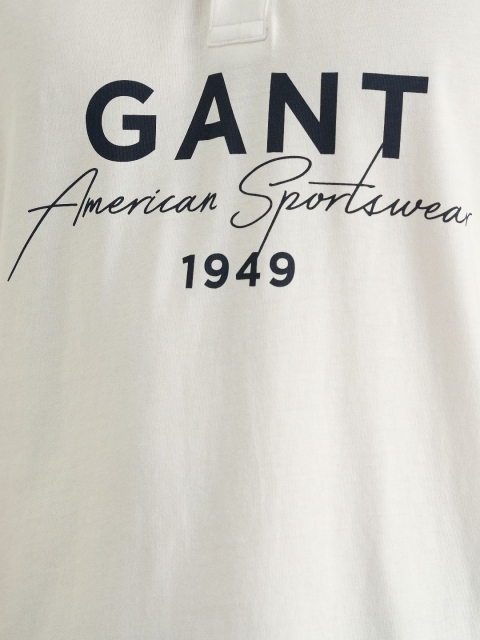 GANT Men Typography Printed Polo Collar Cotton T-shirt - Image 5