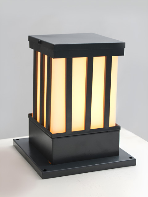 SHREE KALA HOME DECOR Black & White Metal Traditional Square Shaped Wall Lamp