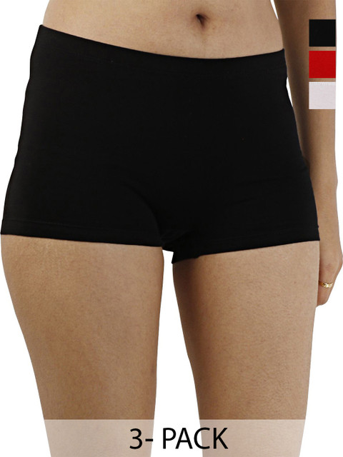 Diving Deep Women Pack Of 3 Cotton Boy Shorts Briefs