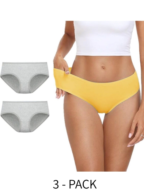 Diving Deep Women Pack Of 3 Cotton Hipster Briefs