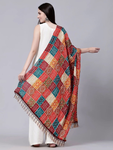 Trendmalls Bandhani Printed Chinon Silk Dupatta - Image 2