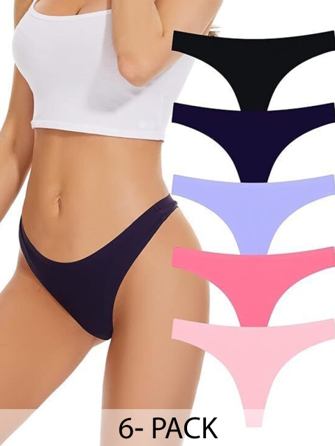 Diving Deep Pack of 6 Cotton Thongs Briefs