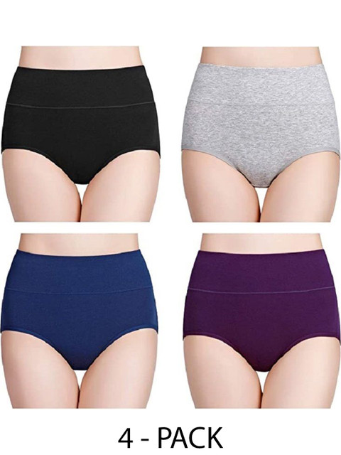 Diving Deep Women Pack of 4 Cotton Hipster Briefs
