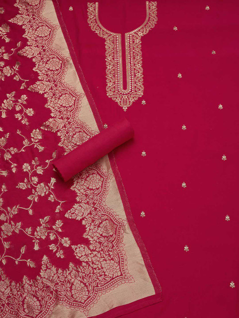 Soch Floral Embroidered Sequinned Unstitched Dress Material - Image 3