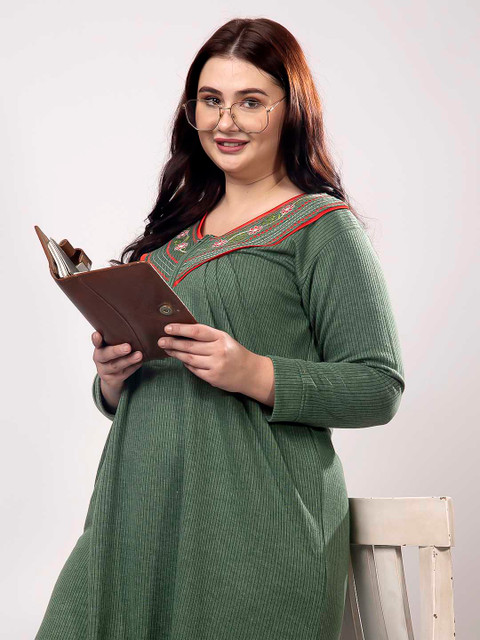 CHUI MUI Women Embroidered Maxi Nightdress