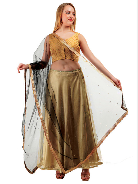 Way2Like Embellished Beads and Stones Net Scarf Hijab Dupatta