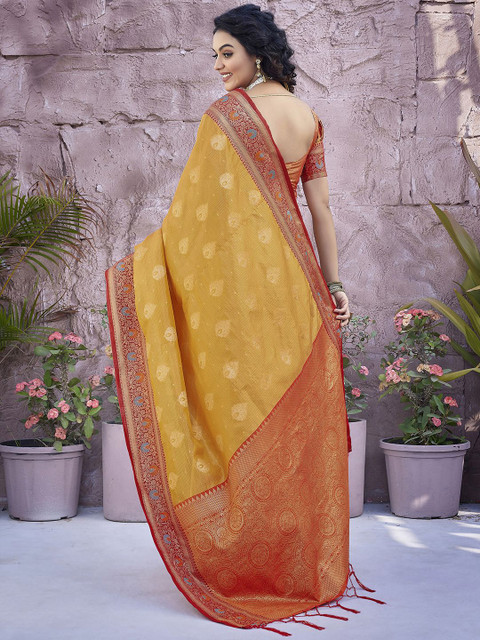 Satrani Woven Design Banarasi Saree - Image 4