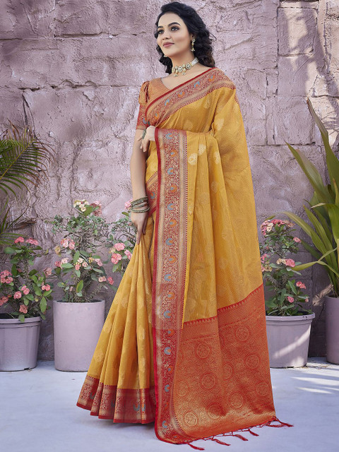 Satrani Woven Design Banarasi Saree - Image 3