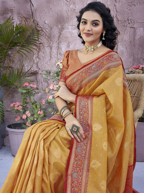 Satrani Woven Design Banarasi Saree - Image 5
