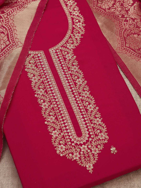 Soch Floral Embroidered Sequinned Unstitched Dress Material - Image 2