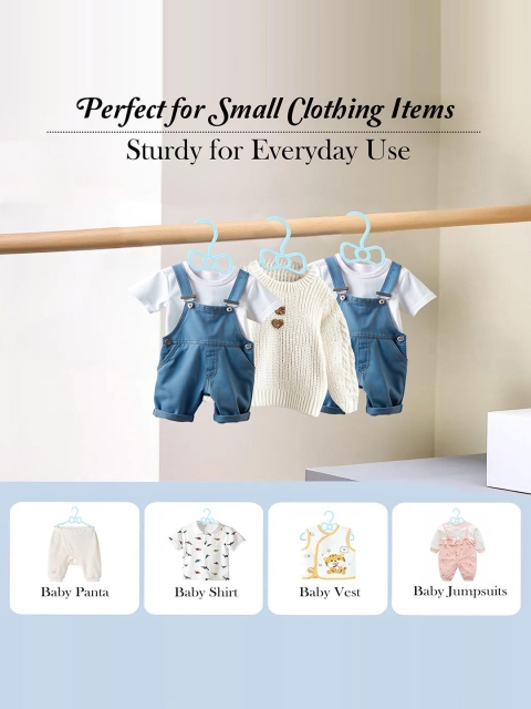 Kuber Industries Sky Blue 25 Pieces Small Baby Cloth Hangers For Wardrobe - Image 5
