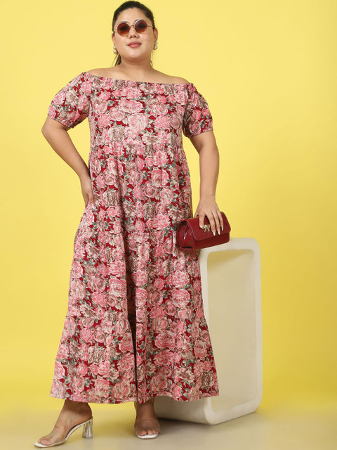 theRebelinme Women Floral Print A-Line Maxi Plus Size Dress - Image 6