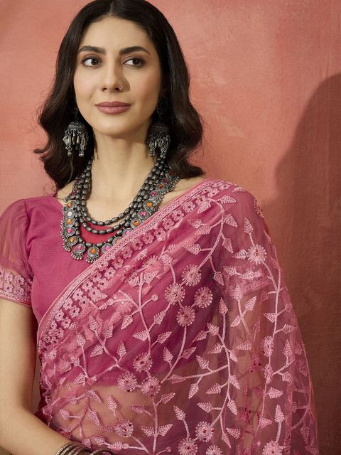 Sangria Embroidered Saree With Blouse Piece - Image 6