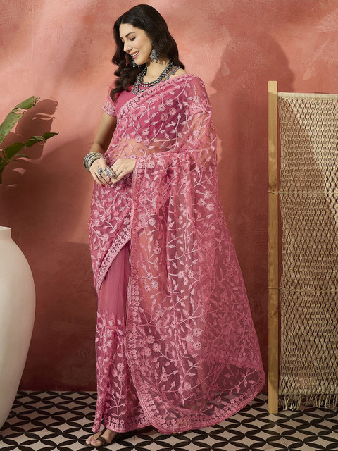 Sangria Embroidered Saree With Blouse Piece - Image 3