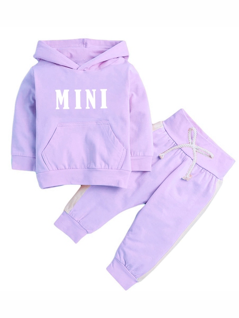 Porpy Kids Printed Hooded Sweatshirt With Jogger