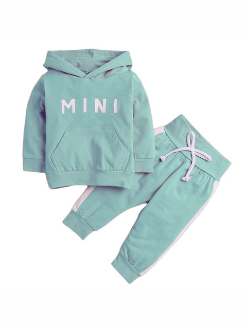Porpy Kids Printed Hooded Sweatshirt With Joggers