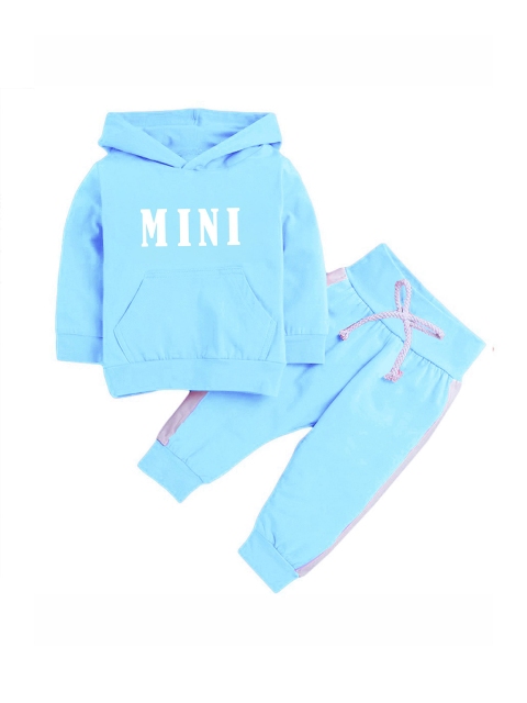 Porpy Kids Printed Hooded Sweatshirt With Jogger
