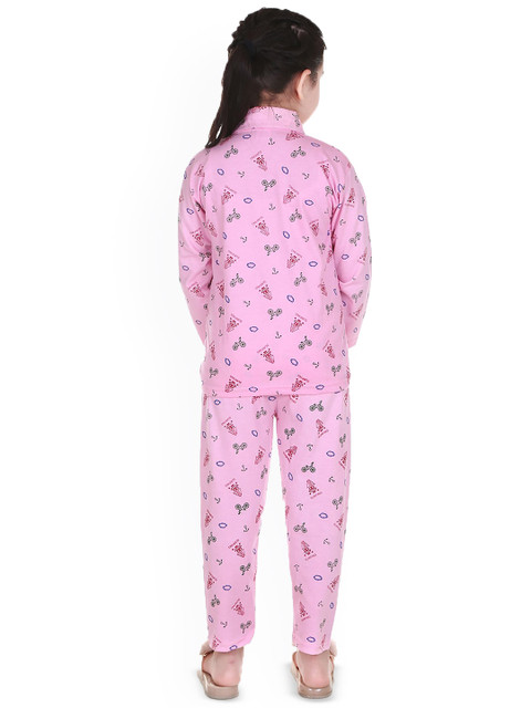 MMShopy Kids Printed Shirt Collar Night suit - Image 5