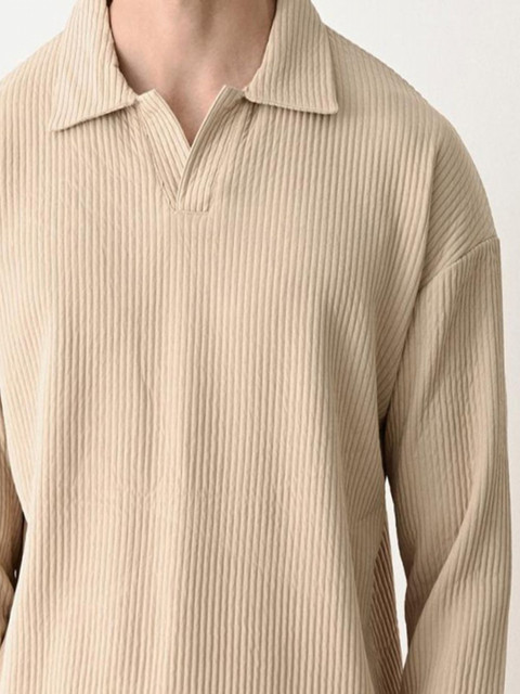 Genzy Men Self Design Polo Collar Relaxed Fit T-shirt - Image 2