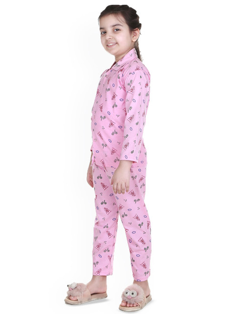 MMShopy Kids Printed Shirt Collar Night suit - Image 4