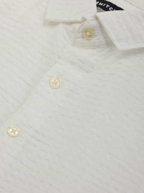 Snitch Men Spread Collar Textured Casual Shirt - Image 2