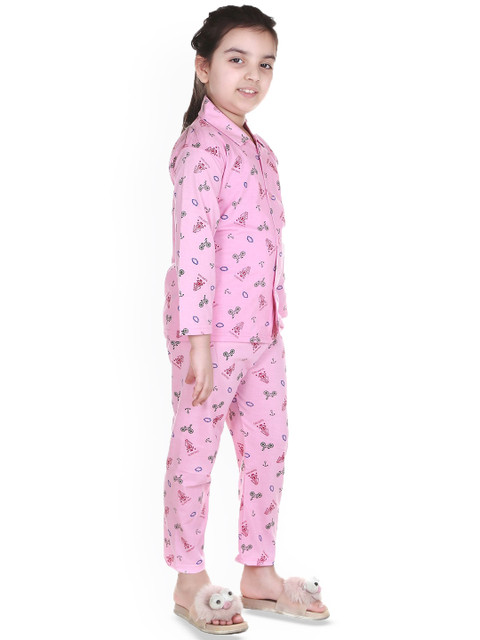 MMShopy Kids Printed Shirt Collar Night suit - Image 3