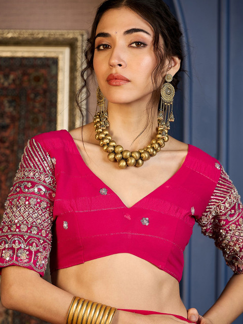 Sangria Beads and Stones Saree with Blouse Piece - Image 7