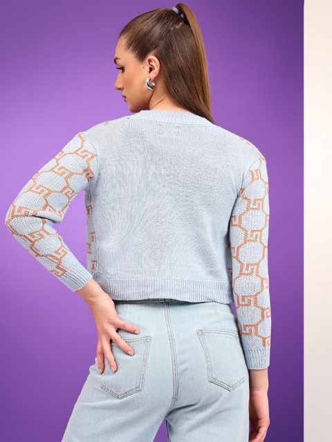 Kotty Women Self Design Crop Cardigan - Image 4