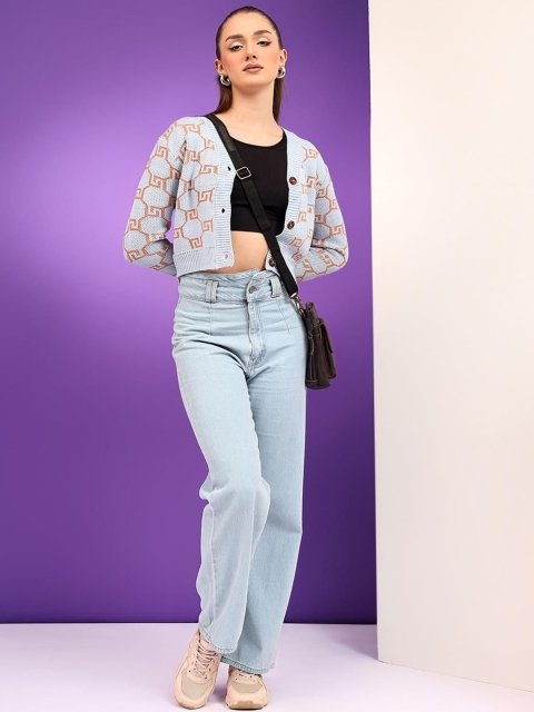 Kotty Women Self Design Crop Cardigan - Image 5
