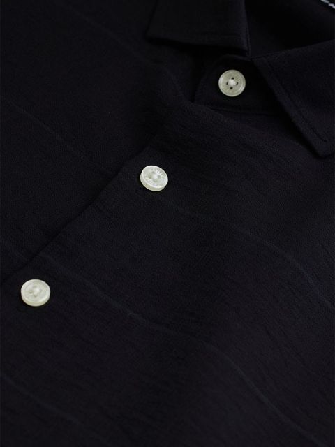 Snitch Men Classic Slim Fit Spread Collar Horizontal Striped Formal Shirt - Image 7