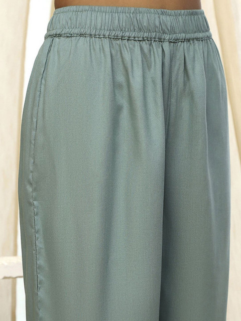 Biba Women Knitted Ethnic Straight Palazzos - Image 6