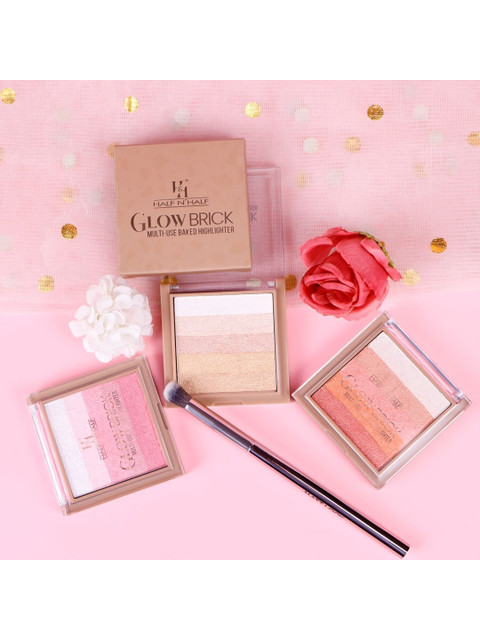 Half N Half Glow Brick Multi-Use Baked Highlighter- 7.5 g- Golden Oak 06 - Image 3