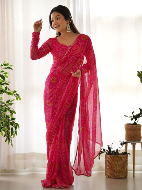 HMP Fashion Bandhani Ready to Wear Saree - Image 3