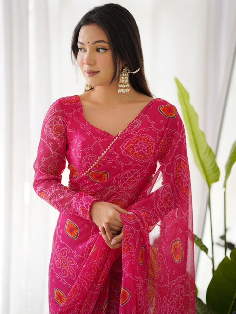 HMP Fashion Bandhani Ready to Wear Saree - Image 5