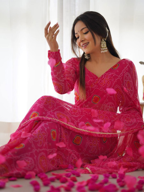 HMP Fashion Bandhani Ready to Wear Saree - Image 4