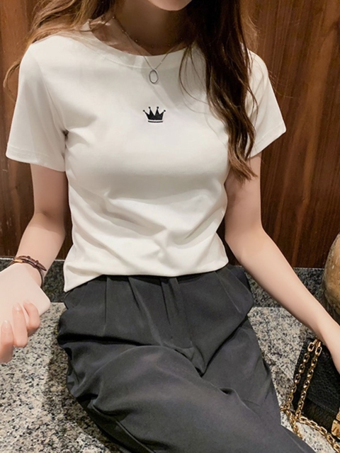 DressBerry Women Mandarin Collar T-shirt