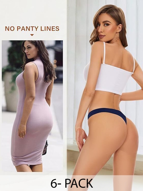 Diving Deep Pack of 6 Cotton Thongs Briefs
