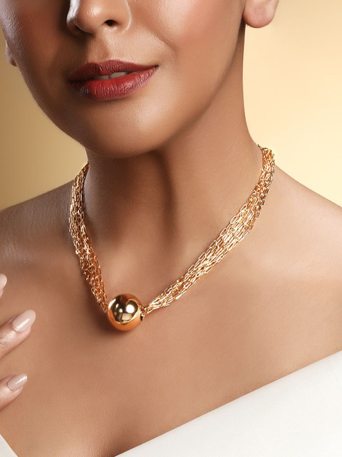 ASMITTA JEWELLERY Rose Gold-Plated Layered Necklace - Image 4