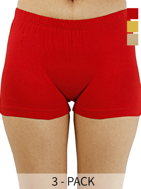 Diving Deep Women Pack of 3 Cotton Boy Shorts