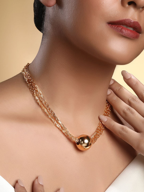 ASMITTA JEWELLERY Rose Gold-Plated Layered Necklace - Image 3