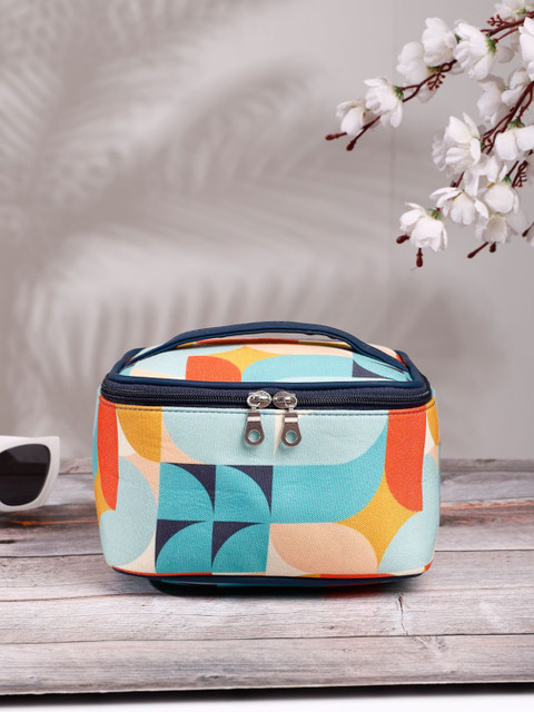 Anekaant Peppy Navy & Multi Abstract Printed Polycotton Small Travel Accessory Bag