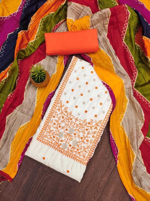 Maroosh Embellished Zora Silk Cotton Unstitched Dress Material