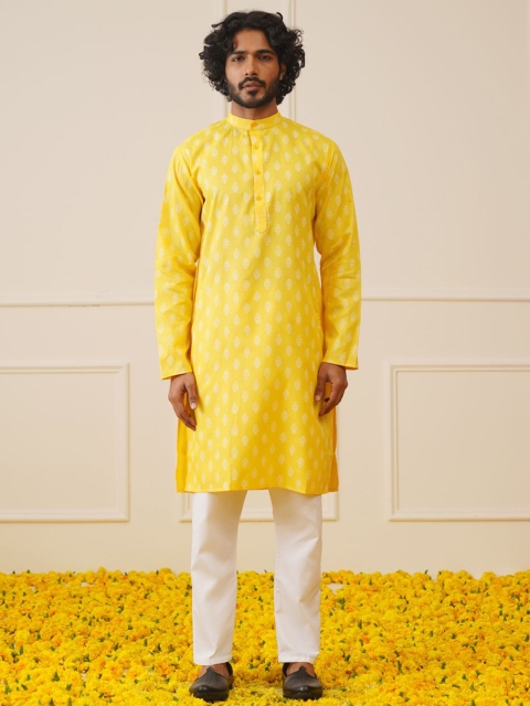 Jompers Men Floral Printed Regular Kurta with Pyjamas