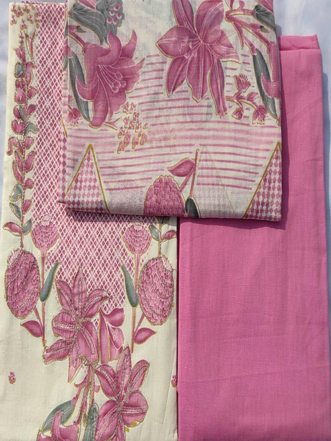 GC 80 BY GAURI COLLECTION Printed Pure Cotton Unstitched Dress Material - Image 3