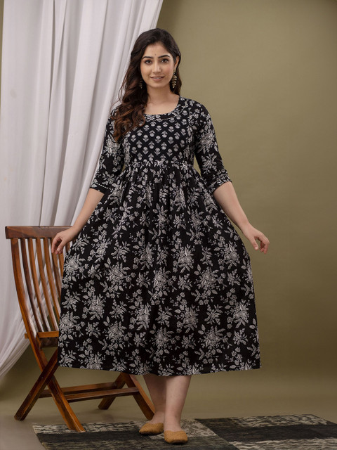 UrbanRang Floral Print Maternity Maxi Dress
