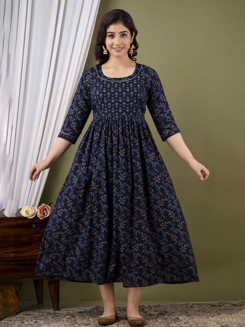 UrbanRang Floral Print Maternity Maxi Dress