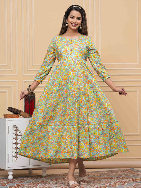 UrbanRang Floral Print Maternity Maxi Dress